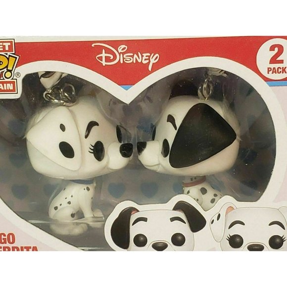Funko KEYCHAIN PONGO & PERDITA 101 DALMATIANS 2 Pack Disney Pocket Pop NEW